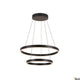 One LED Pendelleuchte Double Phase Up&Down in modernem Design mit zwei Ringen und eleganter schwarzer Oberfläche.