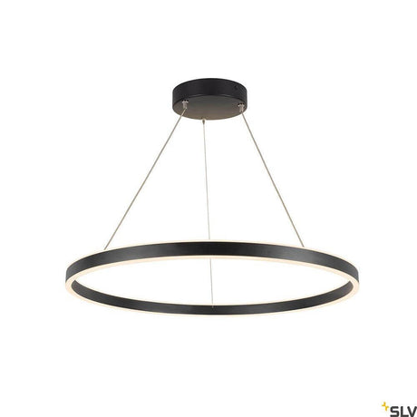 One LED Pendelleuchte Up&Down Dali in Schwarz, moderne runde SLV Indoor-Leuchte mit hohem CRI für Wohnräume, Hotel und Gastronomie