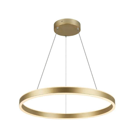 One LED Pendelleuchte Up&Down Phase aus Messing mit modernem Ringdesign und hoher CRI über 90 für Gastronomie, Hotellerie und Wohnräume