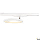 One LED Systemleuchte 3-Phasen Dali Ø 40cm an einer Schiene montiert, modernes Design und hohe Farbwiedergabe.