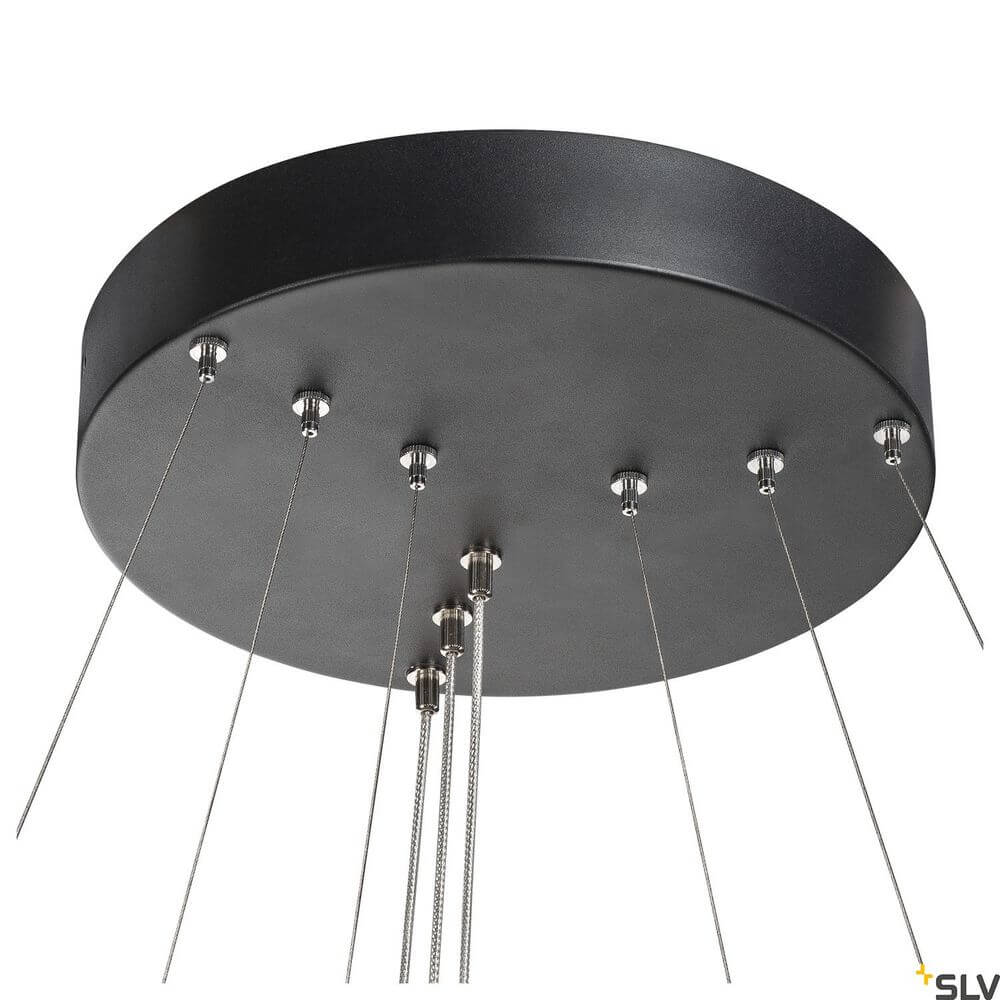 One Triple Pendellampe Dali 3000/4000K Schwarz Deckenaufsatz in Schwarz, für modernes Lichtdesign.