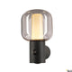 Ovalisk Sensor LED Wandaufbauleuchte Outdoor CCT mit modernem Design und echtem Glas.