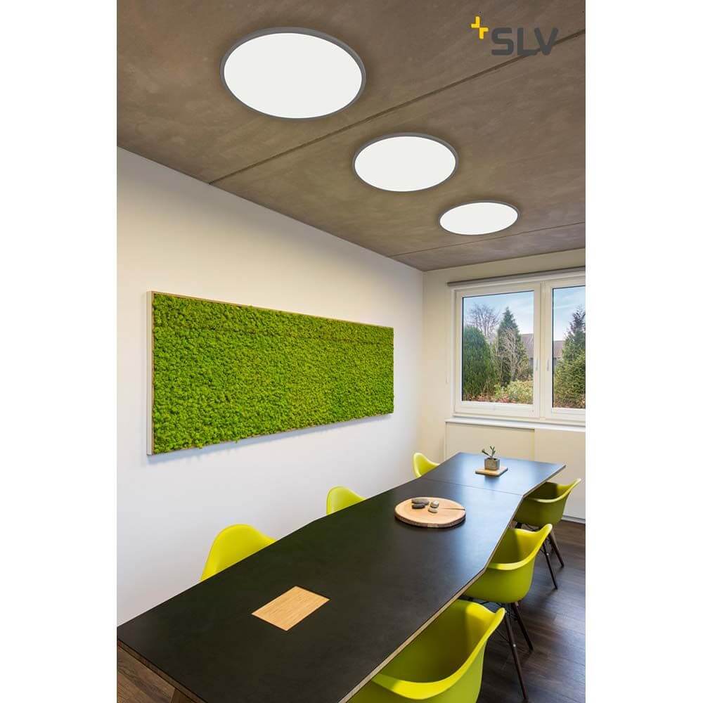 Panel 60 Rund LED Deckenaufbauleuchte Silbergrau 3000K