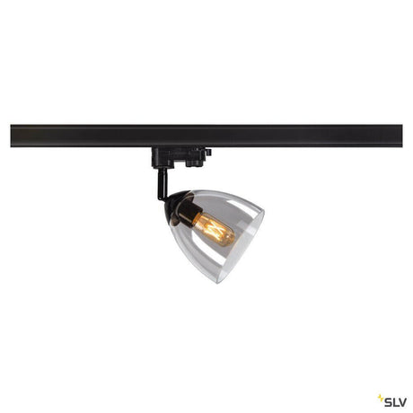 Para Cone 3-Phasen Spot Bambus, schwarzer Trackspot mit konischem Reflektor für warmes Licht