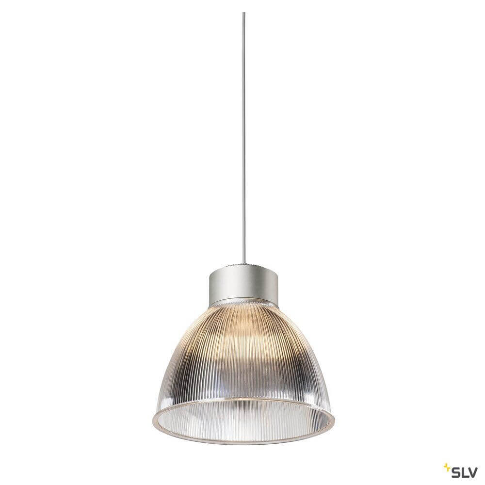 Para Dome Pendelleuchte, moderne Aluminiumleuchte mit klarem Schirm, geeignet für Hallenbeleuchtung.