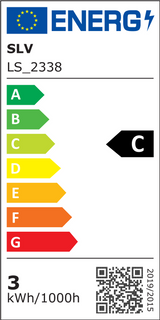 Energieeffizienzlabel für SLV LS_2338, Klassifizierung C, Verbrauch 3 kWh/1000h.