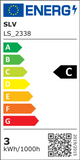 Energieeffizienzlabel der Pavano 620 Deckenleuchte Weiß 4000K mit Kategorie C und 3 kWh/1000h