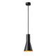 Phelia 130 E27 Pendellampe Schwarz, Gold elegante Pendelleuchte mit schwarz-goldenem Design.