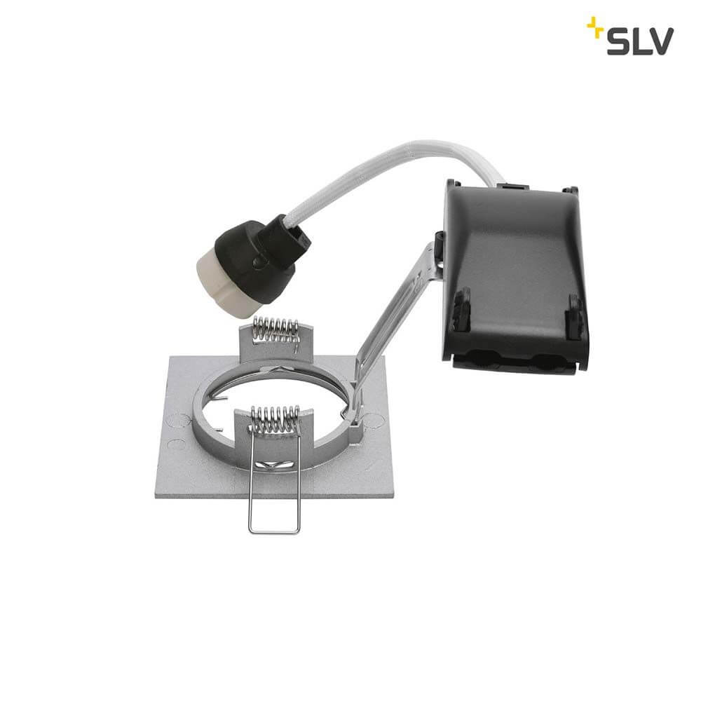 Hochvolt Einbauleuchte PIKA QPAR51 in Silbergrau mit direkt Anschluss für 230V, perfekt für moderne Beleuchtung.