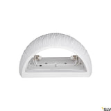 Weißer Plastra Curved Wandaufbauleuchte mit R7s Sockel für flexible Farbgestaltungen.