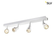 Puri Aufbauleuchte Quad QPAR51 Weiß, 4-flammige SLV Aufbauleuchte aus Aluminium, dreh- und schwenkbar für Decke und Wand