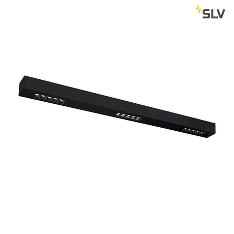 Q-Line LED surface-mounted ceiling light 1m black 4000K in an elegant design with six LED lights.