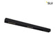 Q-Line LED Deckenaufbauleuchte 1m Schwarz 4000K in elegantem Design mit sechs LED-Lichtern.