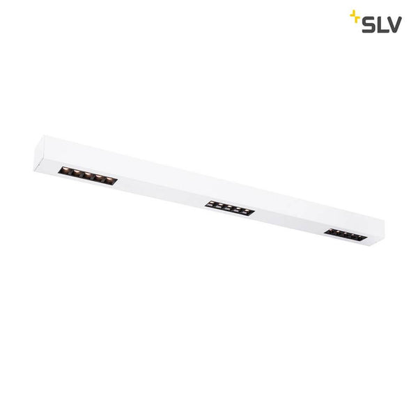 Q-Line LED Deckenaufbauleuchte 1m Weiß 3000K, schlanke SLV Deckenleuchte mit warmweißem Licht und drei Lichtaustritten