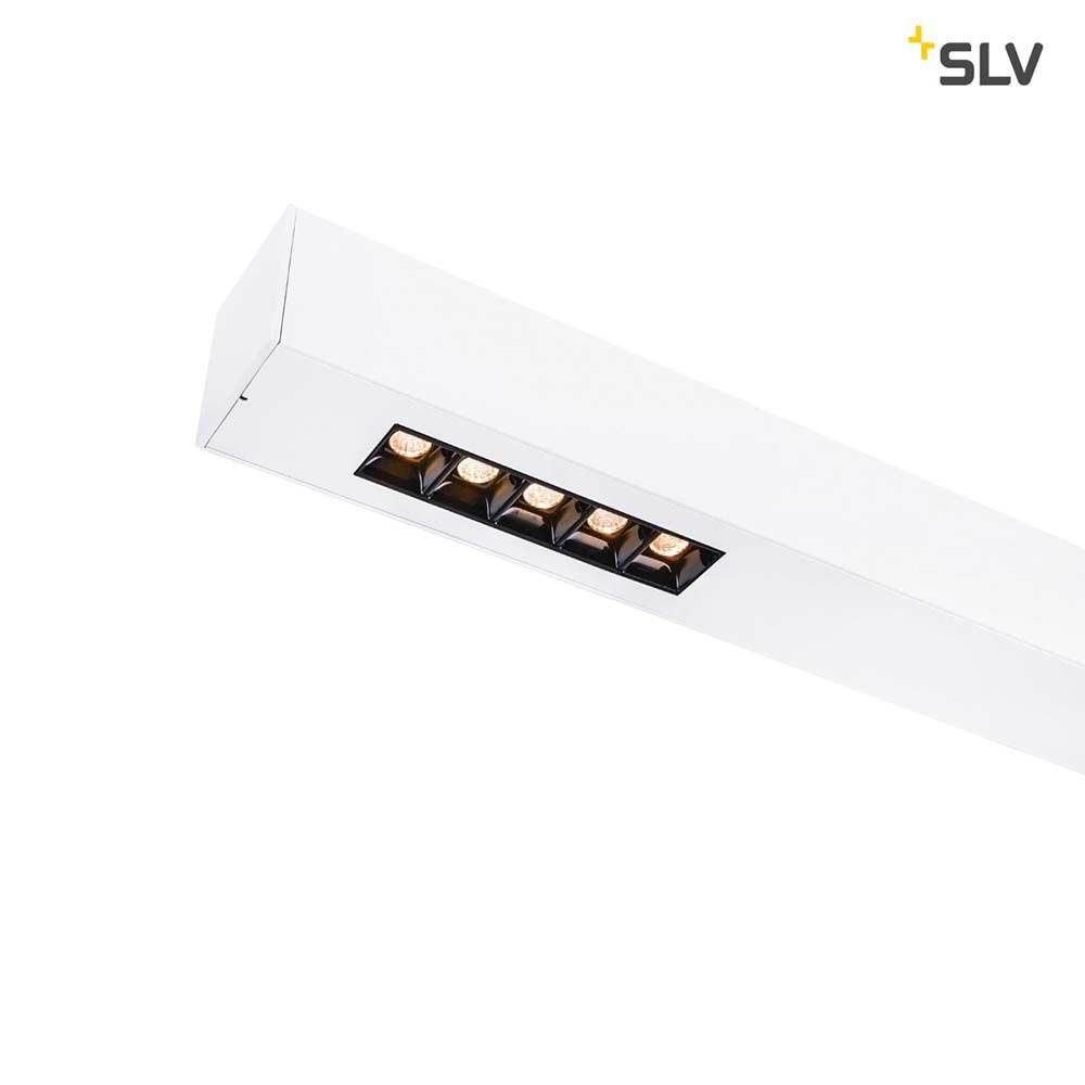 Q-Line LED Deckenleuchte 2m in Weiß mit 6 warmweißen LEDs und modernem Design für optimale Beleuchtung.