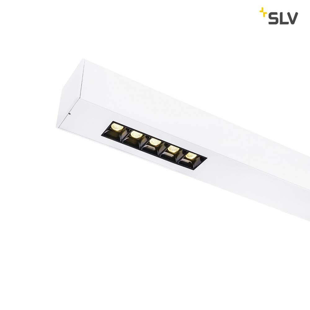 Q-Line LED Deckenaufbauleuchte in Weiß, mit 6 LED-Modulen für hohe Leuchtdichte und dimmbaren Betrieb.