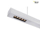 Q-Line LED Pendelleuchte 1m Silber 3000K mit sechs Lichtquellen im modernen Design und silberner Ausführung.