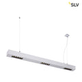 Elegante Q-Line LED Pendelleuchte in Silber, dimensions 1m, mit TRIAC dimmbarem LED-Treiber.