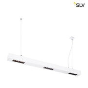 Q-Line LED Pendelleuchte 1m Weiß 3000K - schlanke SLV Büro-Pendelleuchte für Bildschirmarbeitsplätze