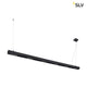 Q-Line LED Pendelleuchte 2m in Schwarz, ideal für Bildschirmarbeitsplätze mit hoher Leuchtdichte und TRIAC-Dimmung.