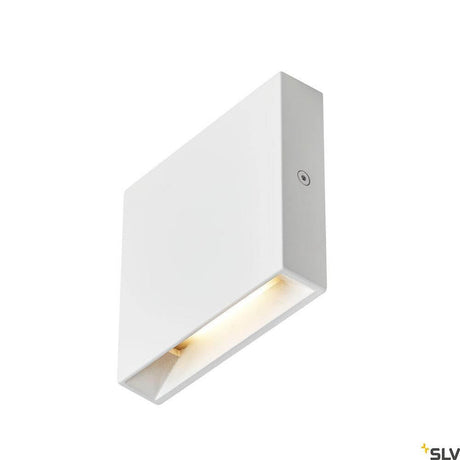 Quad Frame LED white wall recessed light in a modern design with indirect lighting.