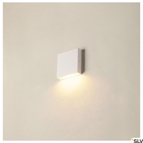 Quad Frame LED white wall recessed light on a wall, indirect lighting for glare-free light.