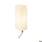 Elegante Quadrass LED Wandaufbauleuchte mit warmweißer Lichtfarbe und LED-Leseleuchte von SLV.