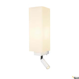 Elegante Quadrass LED Wandaufbauleuchte mit warmweißer Leseleuchte von SLV für blendfreies Licht.