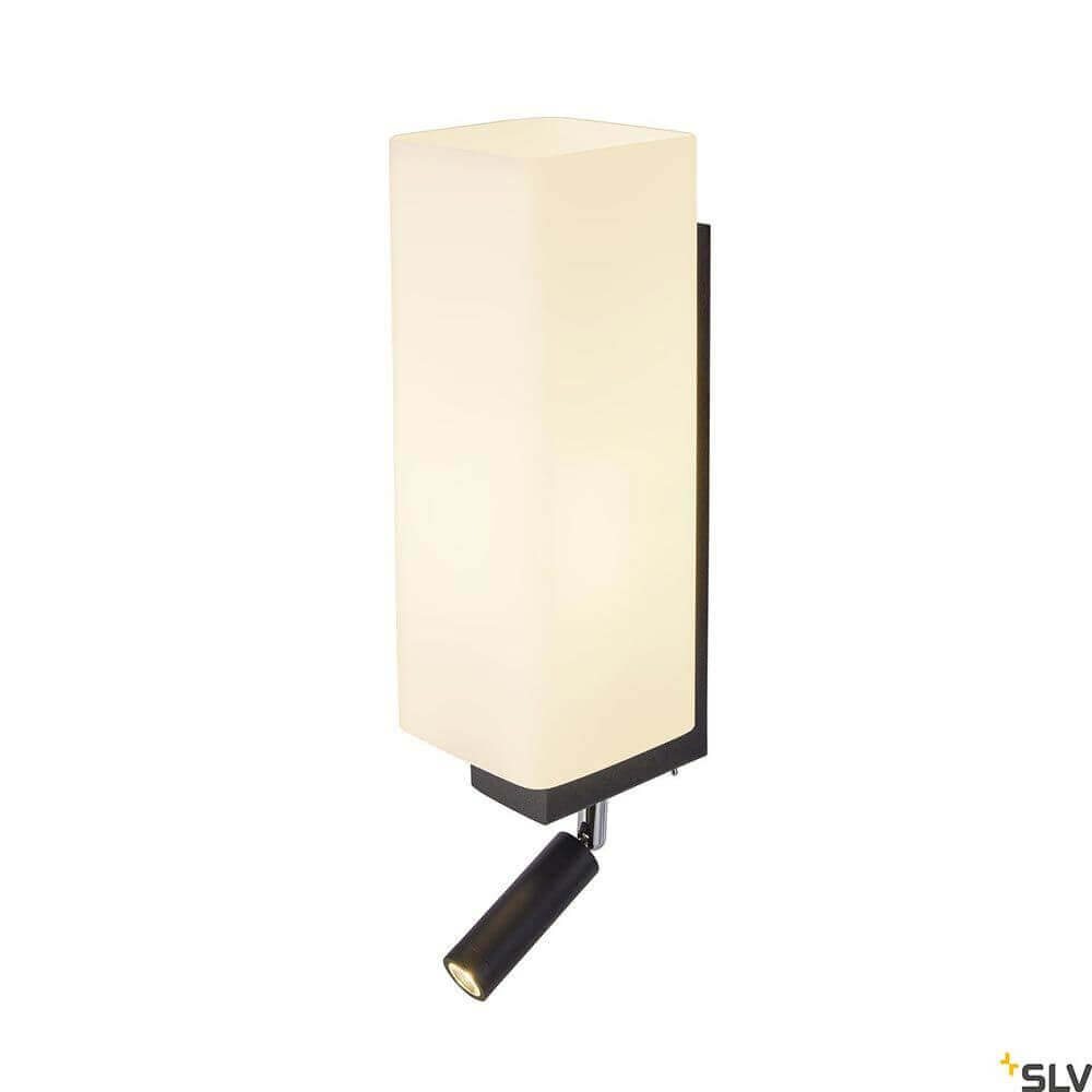 Quadrass LED Wandaufbauleuchte von SLV, elegant mit warmweißer LED-Leseleuchte und blendfreiem Licht.