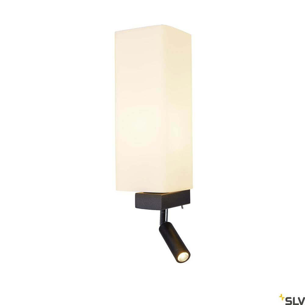 Quadrass LED Wandaufbauleuchte von SLV, elegantes Design mit warmweißer LED-Leseleuchte für behagliches Licht.