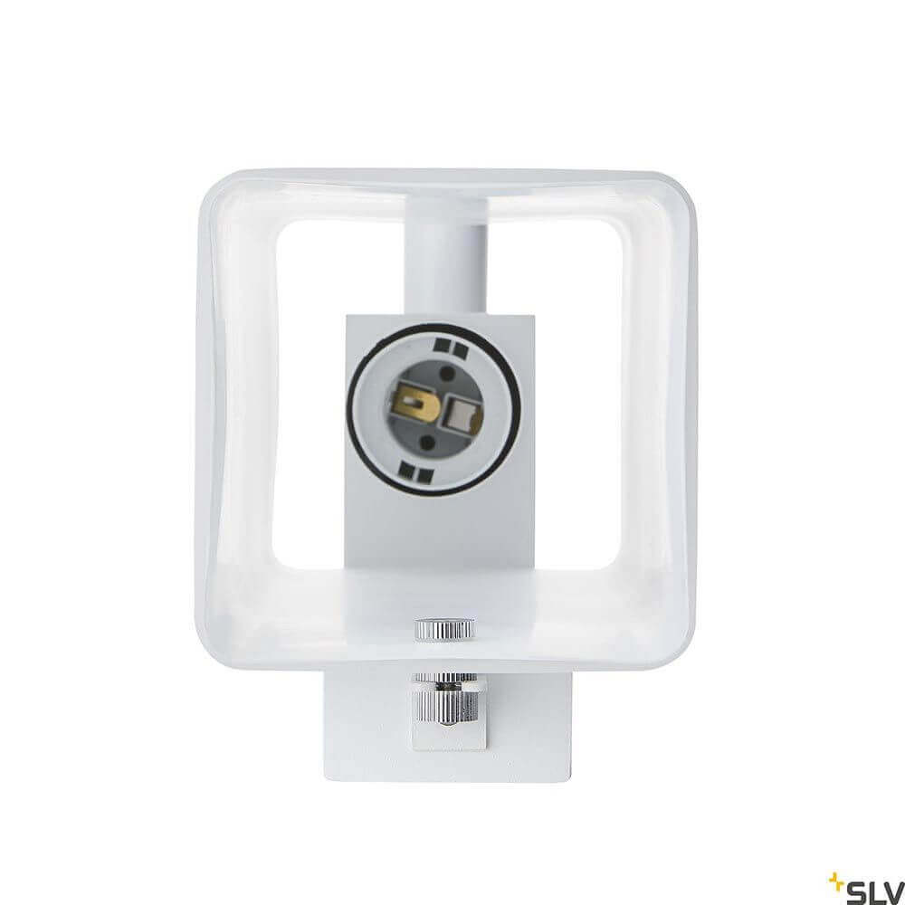 Quadrass LED Wandaufbauleuchte in Weiß mit E27 Fassung für blendfreies Licht, SLV.