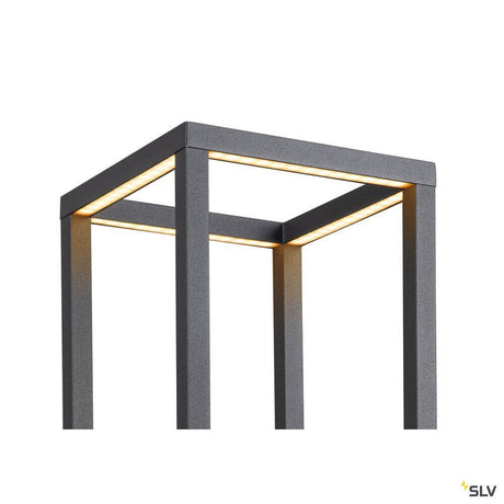 Quadrulo LED lampadaire d'extérieur anthracite – lampadaire moderne en aluminium avec surface lumineuse claire pour les espaces extérieurs.