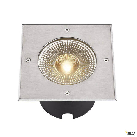 Rocci 200 LED Indbygget gulvlampe 120° med firkantet rustfrit ståldæksel og klart glasafdækning
