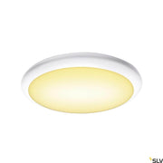 Ruba Outdoor LED Wand- & Deckenaufbauleuchte Weiß CCT Ø 42cm, flache weiße Außenleuchte mit warmem Licht
