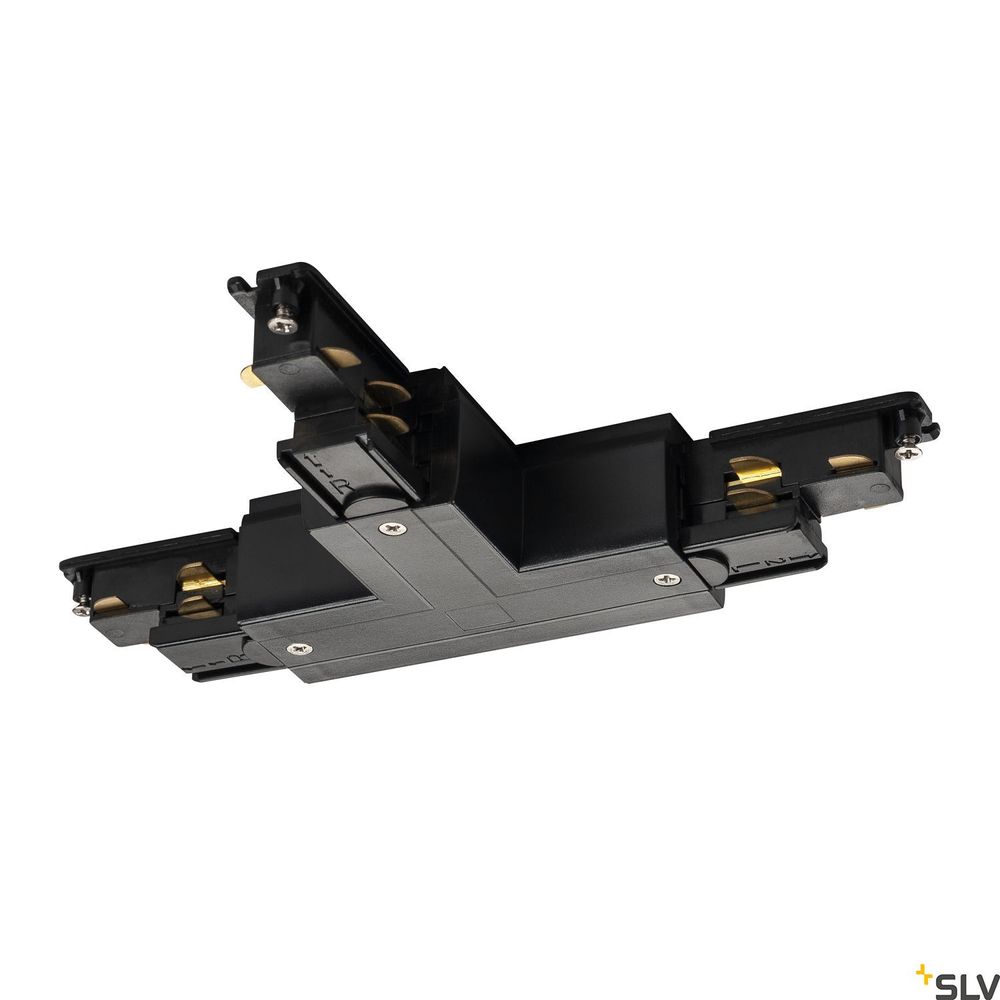 S-Track Dali T-Verbinder Rechts Schwarz von SLV, schwarzer Elektroanschluss für Beleuchtungssysteme.