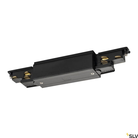 S-Track Dali Verb mit Einspeiser Schwarz, schwarzer 3-Phasen-Hochvolt-Schienenverbinder von SLV