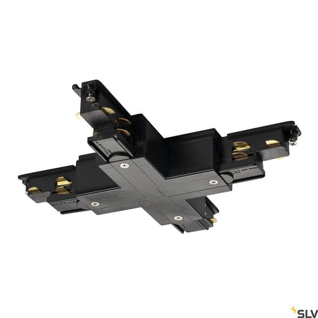 S-Track Dali X-Verbinder Schwarz, schwarzer Kreuzverbinder für SLV 3-Phasen Hochvolt-Aufbauschienen-System