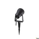 Samrina Single Outdoor Erdspießleuchte Schwarz mit flexibel ausrichtbarem Strahler, ideal für Gärten.