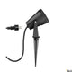 Samrina Single Outdoor Erdspießleuchte Schwarz mit flexiblem Strahler und Stecker für den Außenbereich.