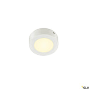 Senser 12 LED Deckenlampe 3000K Rund Weiß, flache SLV Aufbauleuchte aus Aluminium für warme Grundbeleuchtung