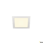 Senser 18 plafonnier encastré 3000K carré blanc au design élégant avec une lumière blanc chaud.