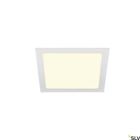 Senser 24 Deckenleuchte 3000K Eckig Weiß, quadratische SLV LED-Deckeneinbauleuchte aus weiß lackiertem Aluminium