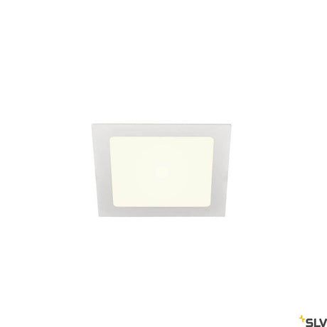 Senser LED Deckeneinbauleuchte 16,5cm Weiß eckig, weiße Aluminiumleuchte mit kaltweißem Licht 4000K