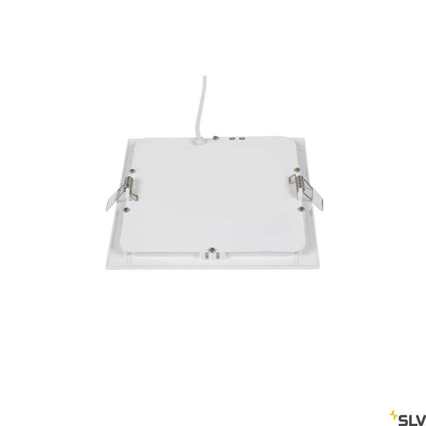 Senser LED recessed ceiling light 16.5 cm white rear view with mounting rails and cable.