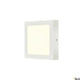 Weißes quadratisches LED-Wandlicht mit warmem Licht, ideal für Innenräume.
