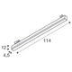 Technische Zeichnung der Sight Track 3-Phasen LED Spot CCT Wand- und Deckenleuchte in Aluminium und Acryl.