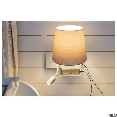 Somnila Flex LED wall-mounted light White incl. USB mounted on a wall, elegant design with USB port.