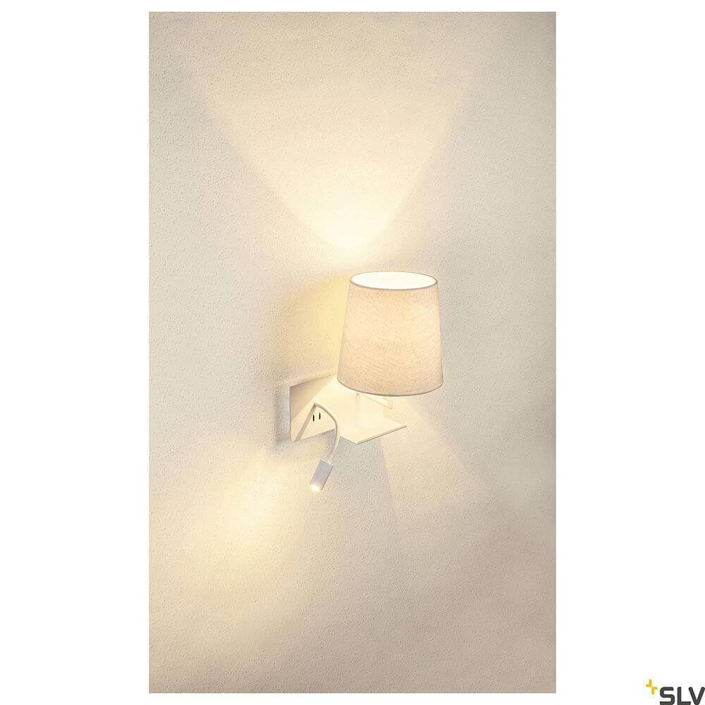 Somnila Flex LED Wandaufbauleuchte Weiß inkl. USB, elegante Wandlampe mit USB Anschluss.