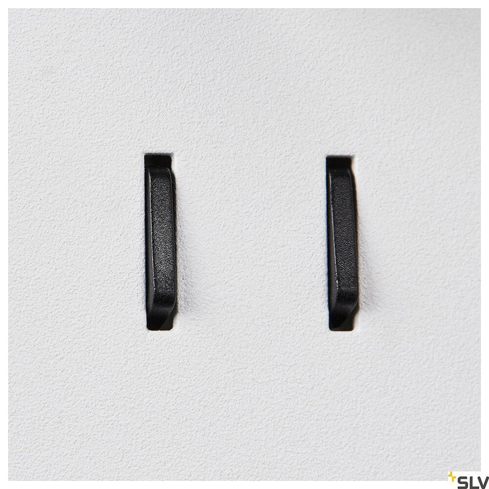 Blick auf die Somnila Flex LED Wandaufbauleuchte Weiß inkl. USB mit modernen Designelementen.