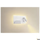 Somnila Spot LED Wandaufbauleuchte inkl. USB an einer Wand montiert mit warmem Licht.